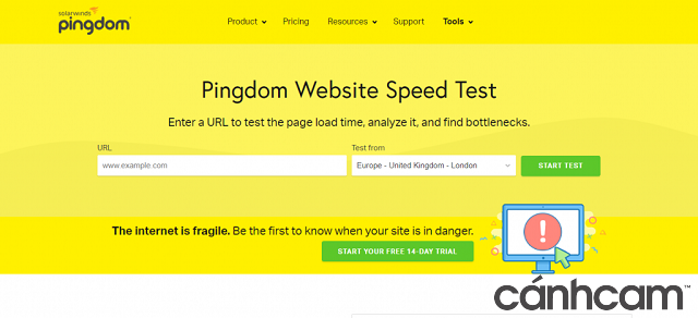 Pingdom là công cụ giúp kiểm tra tốc độ tải trang