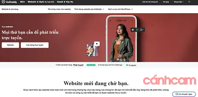 cách tạo website miễn phí với GoDaddy