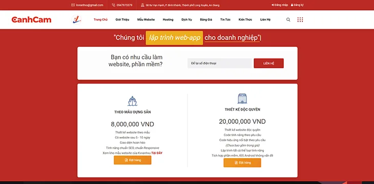 thiết kế web tại An Giang KVV Anh Vũ