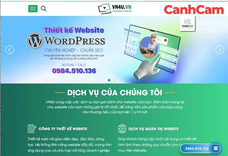 VN4U - Công ty thiết kế website giá rẻ theo mẫu sẵn
