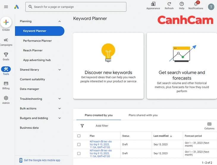 Hướng dẫn sử dụng Google Keyword Planner hình 1