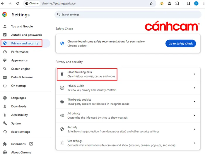 sửa lỗi 502 bad gateway bằng cách xóa bộ nhớ cache và cookie