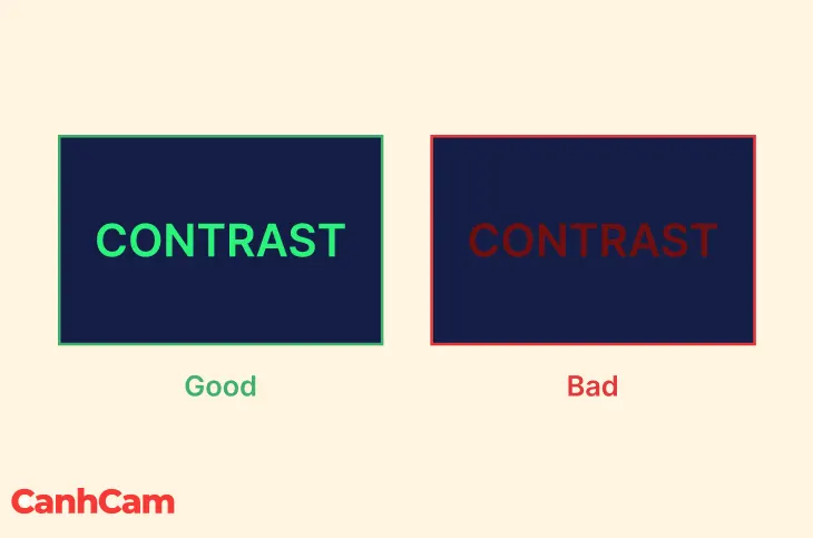 Nguyên lý thị giác tương phản, Contrast Principle