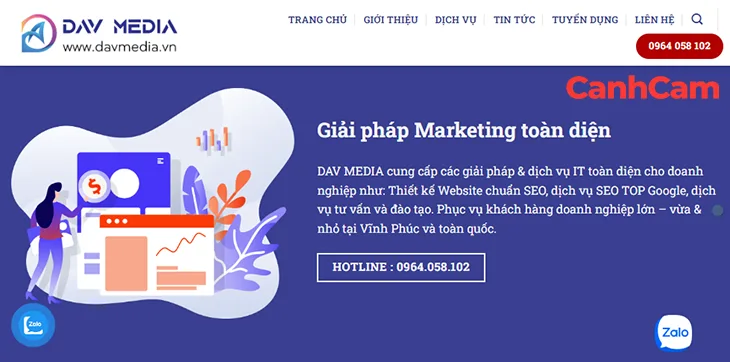 DAV Media công ty thiết kế web tại Bến Tre