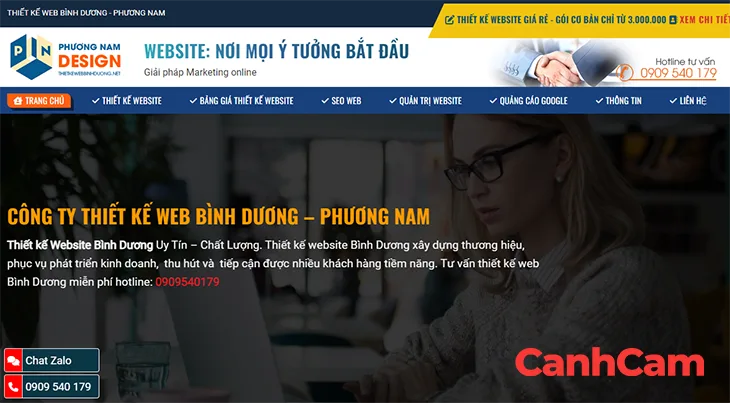 Phương Nam - dịch vụ làm website giá rẻ tại Bình Dương