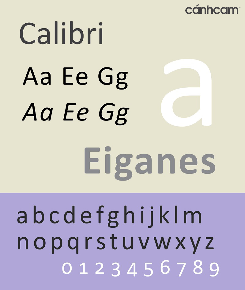 Bộ font Calibri