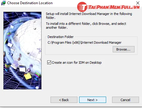 Hướng dẫn cài đặt Internet Download Manager - IDM bước 3 chọn nơi cài đặt IDM