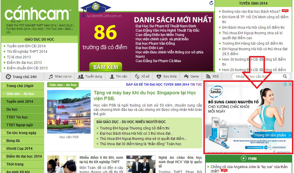 Kích thước banner website báo