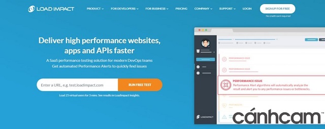 công cụ trực tuyến kiểm tra tốc độ website LoadImpact