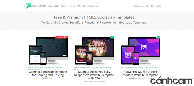 FreeHTML5.CO mẫu template website miễn phí