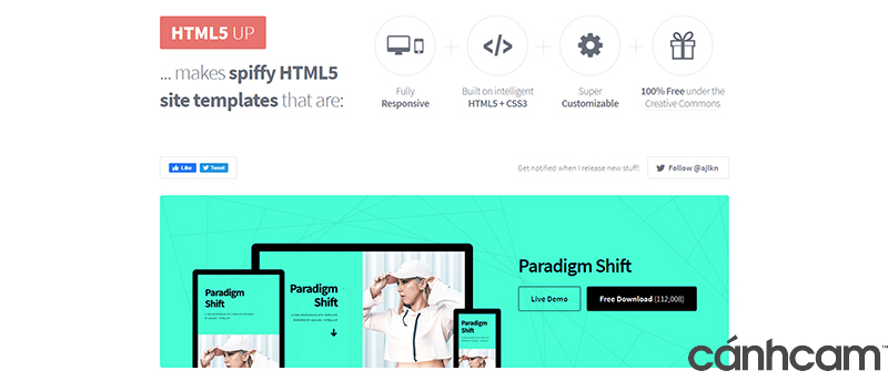 HTML5 UP tải template website miễn phí