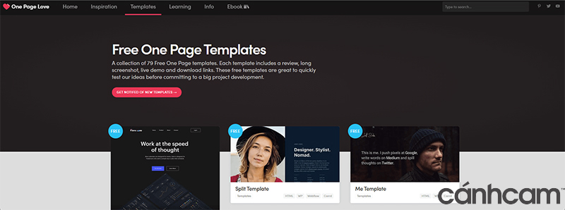 One Page Love mẫu template website miễn phí