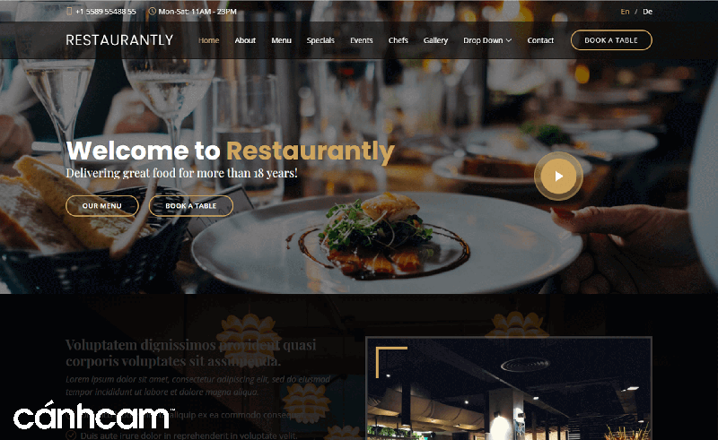 Restaurantly Mẫu template website