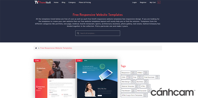 Themevault trang web tải template website miễn phí