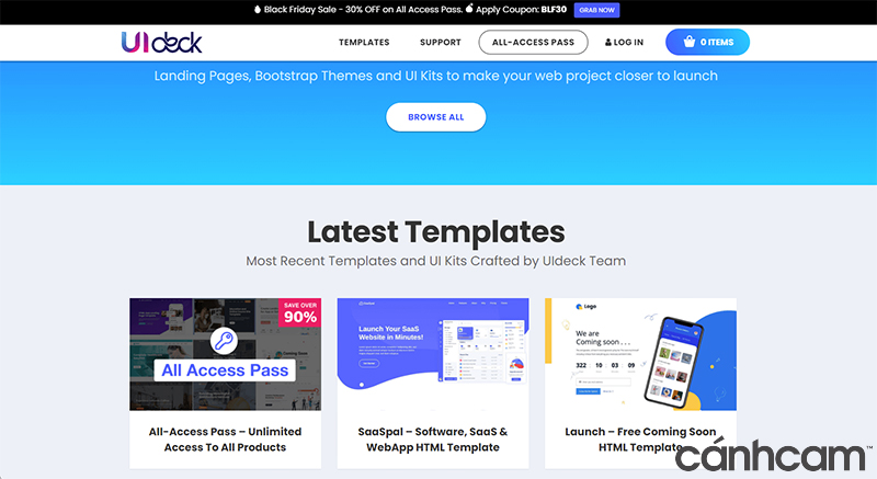 UIdeck mẫu template website miễn phí