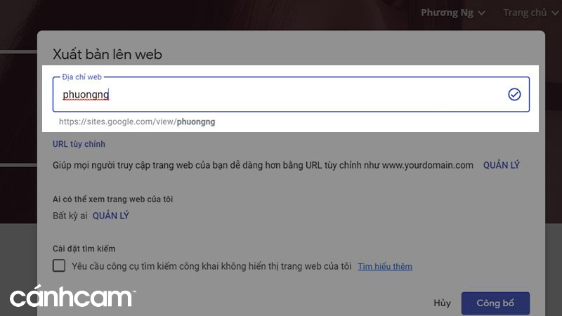 Cách thiết kế web bằng Google Sites 16