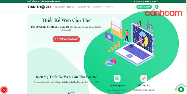 Thiết kế web Cần Thơ 247 - thiết kế theo mẫu giá rẻ