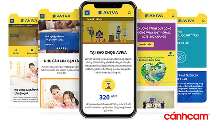 thiết kế website công ty bảo hiểm Aviva