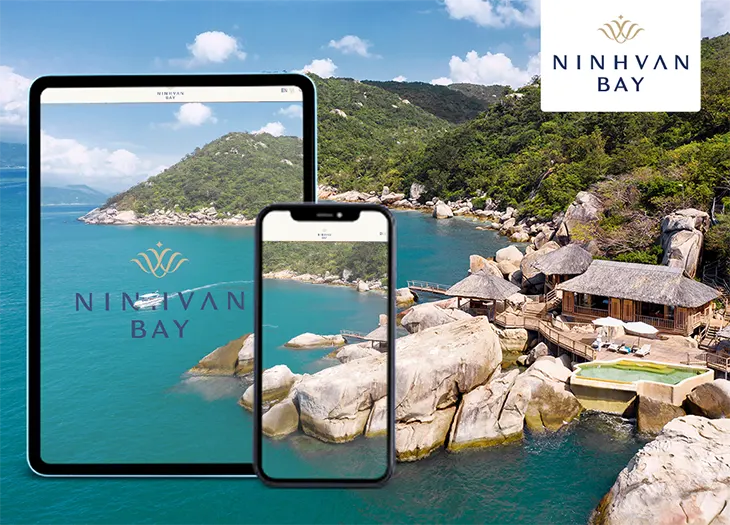 mẫu website du lịch Ninh Vân Bay được thiết kế bởi Cánh Cam