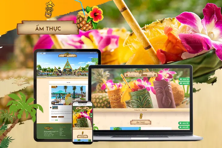 mẫu website du lịch Tropicana Park được thiết kế bởi Cánh Cam