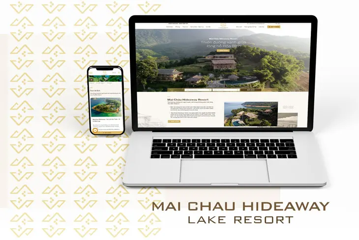 mẫu website du lịch Mai Châu Hideaway Lake Resort được thiết kế bởi Cánh Cam