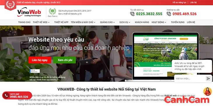 Vinaweb công ty thiết kế website tại Hải Phòng theo yêu cầu