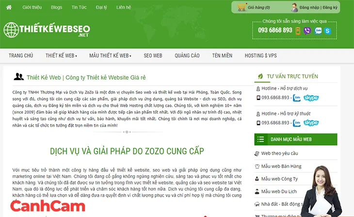 ZoZo công ty thiết kế website tại Hải Phòng giá rẻ