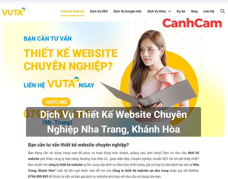  Vuta top công ty làm website với chi phí thấp tại Nha Trang