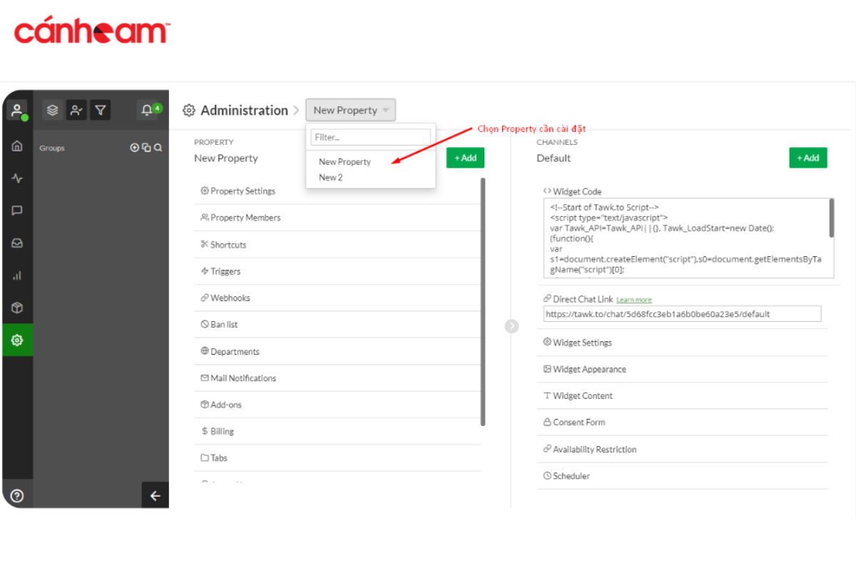 Chọn property add form