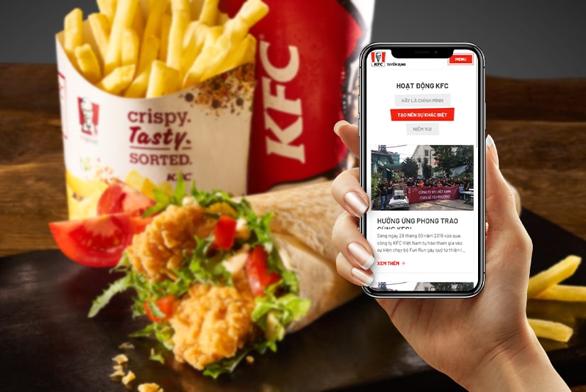 KFC website designed by Canh Cam image 1