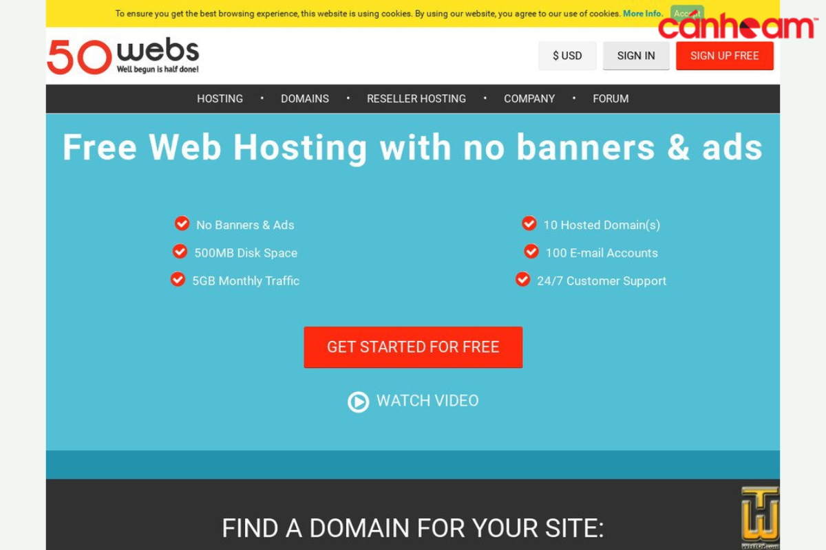 50WEBS là nhà cung cấp website hosting đáng tin cậy phù hợp cho người mới sử dụng