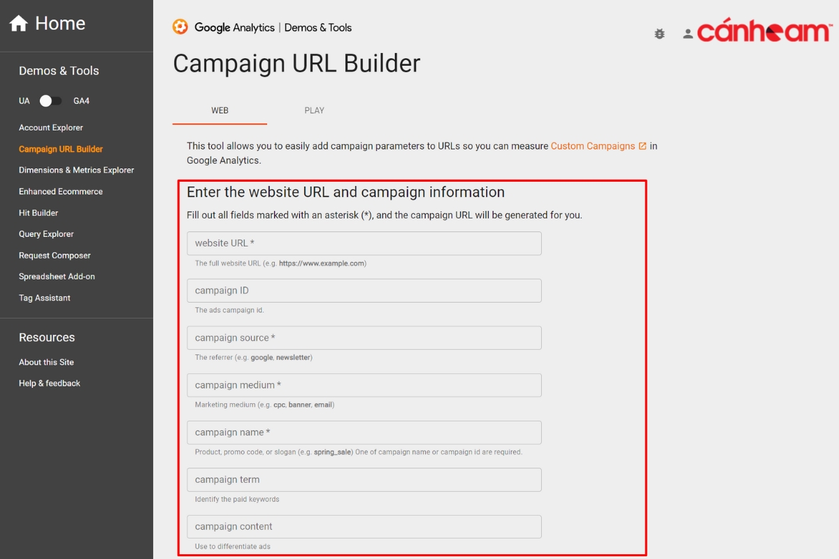 Cách tạo mã UTM Tracking bằng Campaign URL Builder